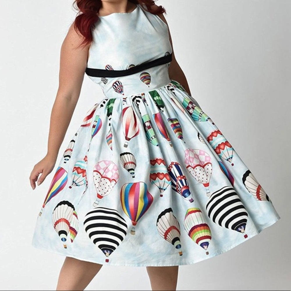 Unique Vintage Hot Air Balloon Dolly Swing Dress